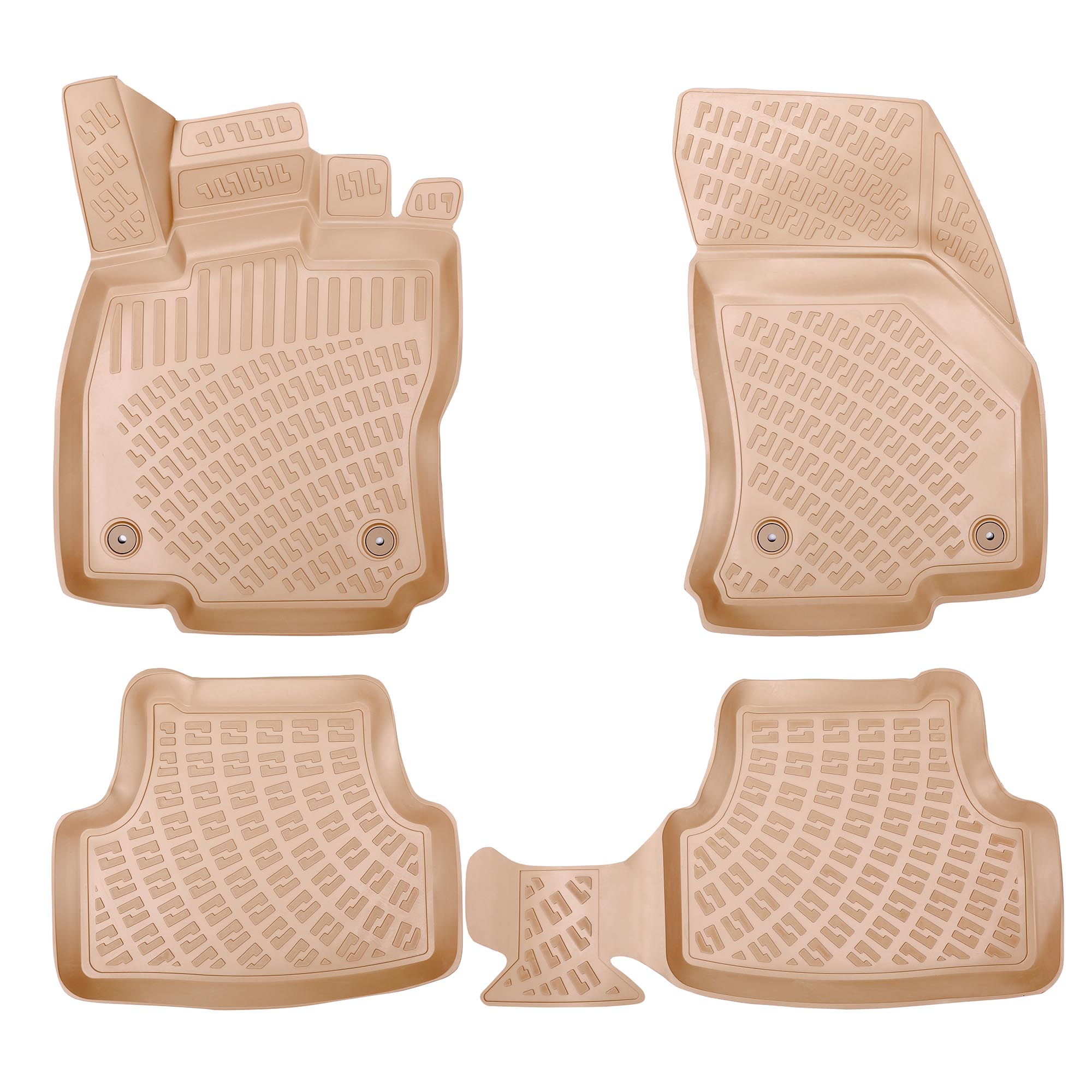 ELMASLINE Auto-Fußmatten Gummi (4 St), für VOLVO XC-60 2. Gen. (2017-2024)  SPA - 3D Gummimatten mit extra hohem Rand für mehr Schutz - Passend für  Baujahre: , 2017 - 2024